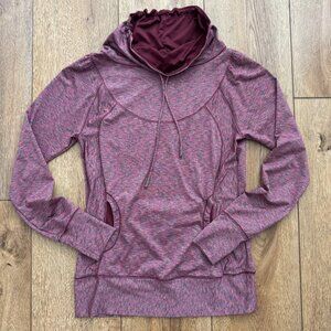 Prana Cowl Neck Pullover Shirt Long Sleeve Maroon